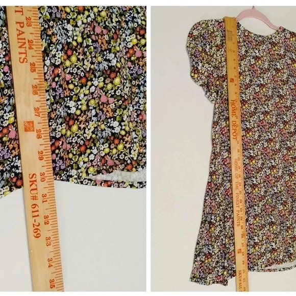 LOFT Size SP Short Sleeves Floral Ruffle Hem Boho Lightweight Short Dress - Picture 12 of 12